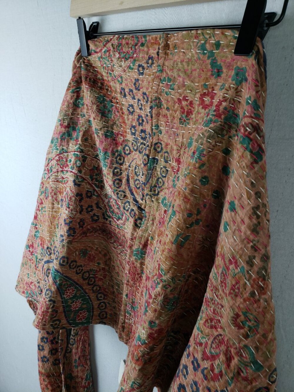 NWT World Market Infinity Scarf Shawl Paisley Embroidered Cotton Bohemian Ethnic - Picture 8 of 9
